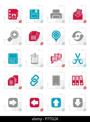 Stylized internet Interface Icons -  vector icon set Stock Vector