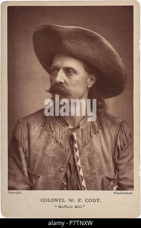 Woodburytype Cabinet Card portriat photo of Buffalo Bill - W F Cody . 1887 56 BuffaloBillCody Stock Photo