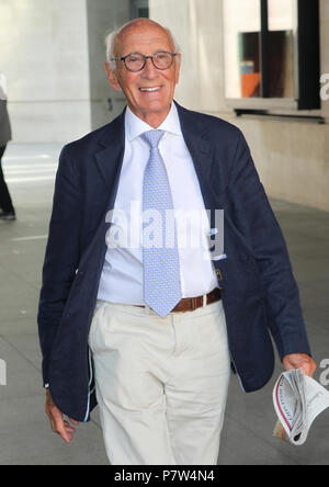 London, UK, July 8th 2018. Barry Davies, MBE sports commentator seen at the BBC studios in London Credit: WFPA/Alamy Live News Stock Photo