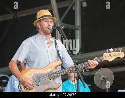 Dave Peacock of Chas n Dave performs at Camp Bestival 2014 at Stock ...