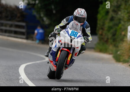 Skerries, County Dublin, Ireland. 8th July, 2018. The Skerries 100 Motorcycle road racing; Forest Dunn finishes in 6th place in the feature race at the 2018 Skerries Road Races Credit: Action Plus Sports/Alamy Live News Stock Photo