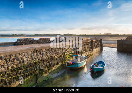 Evening light at Beadnell Harbout on the nothumberlad coastline Stock Photo
