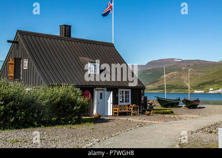 Westfjords Heritage Museum, Isafjörður is a town in the Westfjords region of northwest Iceland. Stock Photo