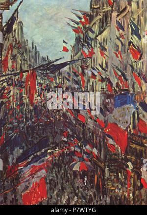 Claude Monet painting; Rue Saint-Denis, Fete du 30th June