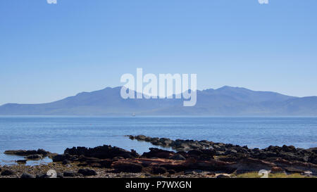 View of the Isle of Arran from the West Coast of Bute Island Stock Photo