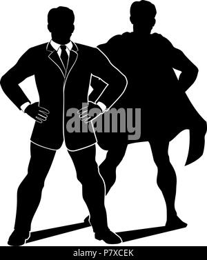 Super Hero Businessman Silhouette Stock Vector