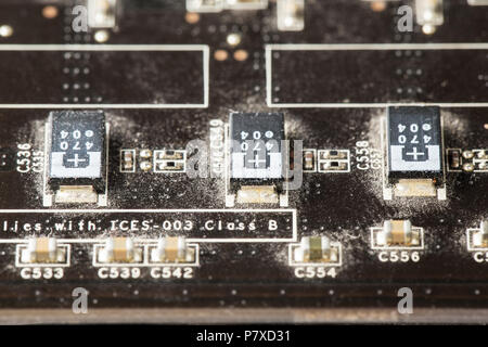 computer graphics card close-up. equipment for mining cryptocurrency Stock Photo