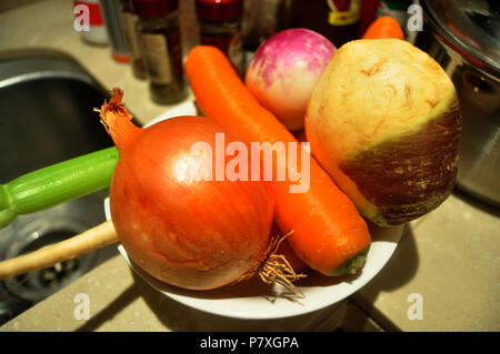 Thai people preparing and creative fusion food in kitchen room at Perth, Australia Stock Photo