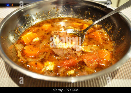 Thai people preparing and creative fusion food in kitchen room at Perth, Australia Stock Photo