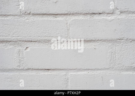 white painted brick wall background texture closeup Stock Photo