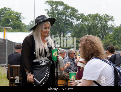 Friends at the Download rock music festival, Castle Donington, East Midlands, UK Stock Photo