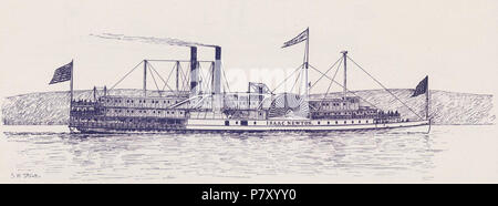 English: Isaac Newton, Hudson River steamboat, as rebuilt. 1895 or before 205 Isaac Newton (steamboat) 01 Stock Photo