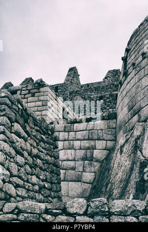 Stone ancient ruins along the Inca Trail to Machu Picchu in Peru Stock ...