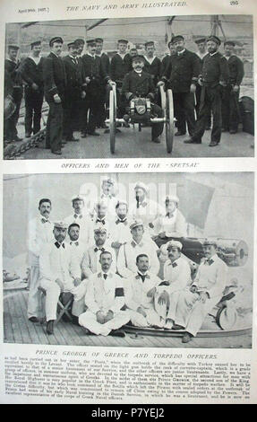 English: Photos of Greek sailors and naval officers, 1897 . 29 January 2012 284 Navy and Army Illustrated - Greek Navy 2 Stock Photo