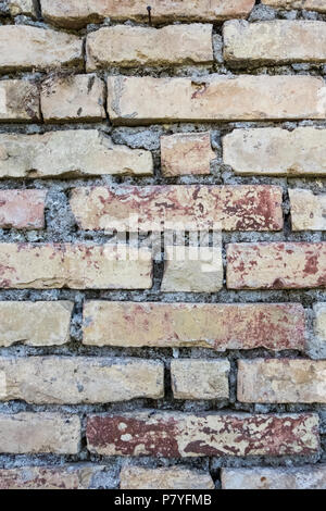 Yellow and red brick wall. Stock Photo