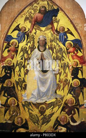 Massolino da Panicale, Tommaso di Cristoforo Fini, called (1383-1440). Italian painter. Miracle of the Snow: Assumption of the Virgin, 1423-1428, Detail. Farnese Collection. National Museum of Capodimonte. Naples. Italy. Stock Photo