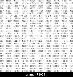 Binary Computer Code. Digital Data Stream. Abstract Matrix Background. Cyber security. Hacker concept. Vector Illustration Stock Vector