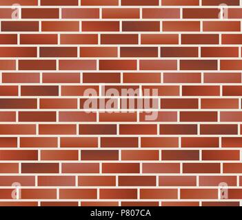 Red brick wall. Seamless brick wall pattern. Vector illustration Stock Vector