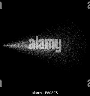 Spray particle texture. Water spray mist effect. Vector illustration isolated on dark background Stock Vector