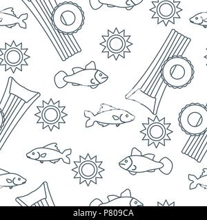Seamless pattern with inflatable mattress, inflatable circle. Summer leisure. Stock Vector