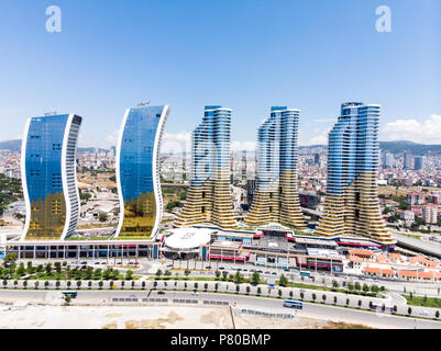 aerial view of the istmarina skyscrapers and avm shopping mall across the bosphorus kartal istanbul turkey stock photo alamy