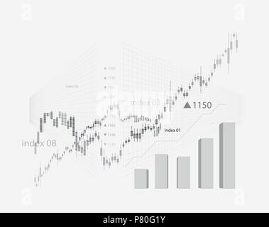 The schedule for changing the stock market graph in a positive direction. The investment economy and the development of new financial tools for trade online. Vector Stock Vector
