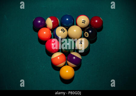 Pool billiard old eight balls table  isolated Stock Photo