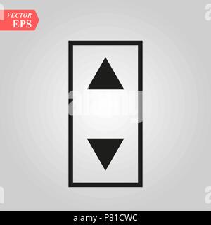Elevator or lift buttons icon. Simple flat logo of elevator buttons isolated on white background. Vector illustration. eps 10 Stock Vector