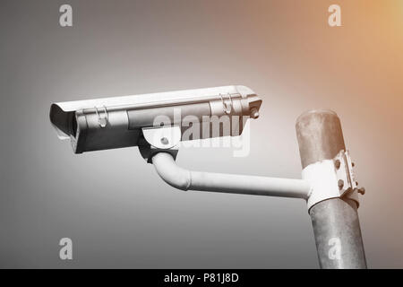 Security Camera or CCTV on gray background Stock Photo