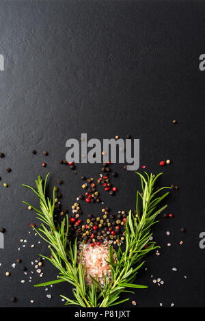 Food background with fresh herbs and spices Stock Photo