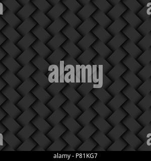 Dark abstract background wicker texture seamless pattern. Vector. Stock Vector