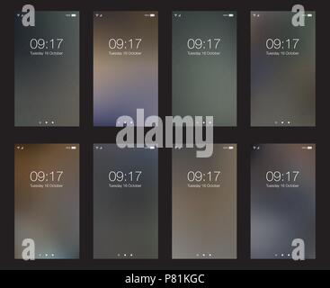 Set abstract dark vertical hd wallpapers for smartphone screen mobile background. Vector illustration. Stock Vector