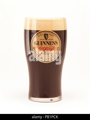 A pint of Guinness stout beer, Temple Bar, Dublin, Leinster Province, Republic of Ireland