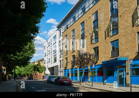 Modern buildings along Old Montague Street in London's East End, Great Britain Stock Photo