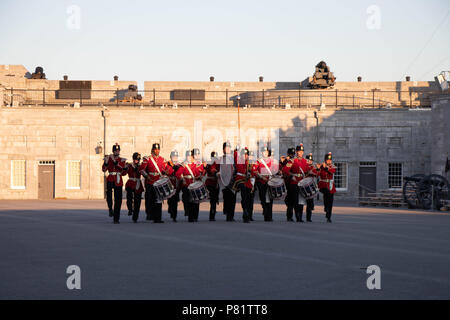 Sunset Ceremony at Fort Henry National Historic Site, Kingston, Ontario, Canada Stock Photo