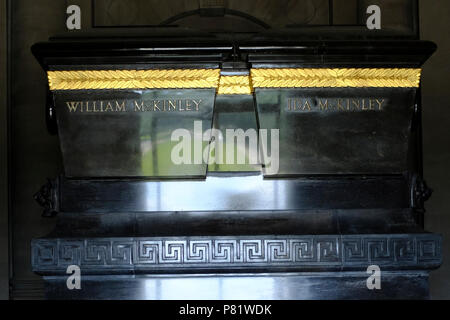 Graves of President William McKinley and First Lady Ida McKinley at the McKinley Memorial in Canton, Ohio Stock Photo