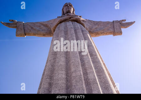 Lisbon, Portugal. The Cristo Rei monument in the Almada district is 103 meters high and was inaugurated in 1959. Stock Photo