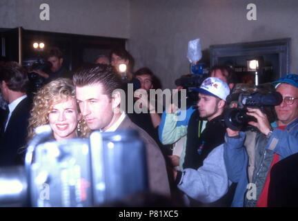 WESTWOOD, CA - FEBRUARY 6: (L-R) Actress Kim Basinger and actor Alec Baldwin attend the 'Final Analysis' Westwood Premiere on February 6, 1992 at the Mann Bruin Theatre in Westwood, California. Photo by Barry King/Alamy Stock Photo Stock Photo