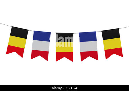 Belgium versus France soccer semi final match. 3D Rendering Stock Photo