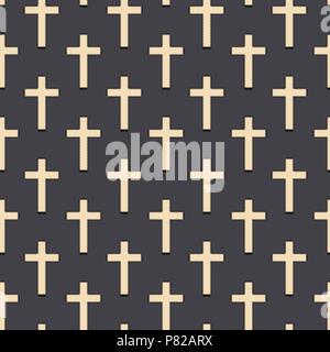 Christian cross pattern. Simple illustration of christian cross vector pattern for web. Conversational religious seamless pattern eps 10 Stock Vector