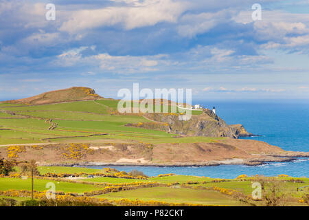 Maughold Head Lighthouse on the Isle of Man. Douglas, Isle of Man. Stock Photo