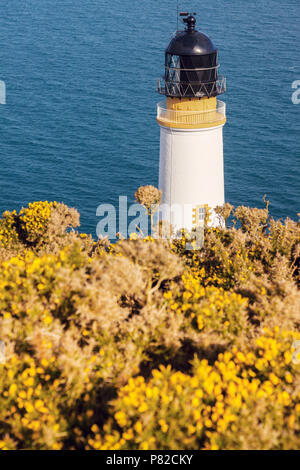 Maughold Head Lighthouse on the Isle of Man Stock Photo