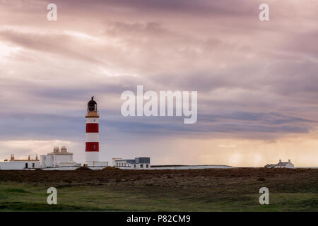 Point of Ayre Lighthouse on the Isle of Man. Isle of Man. Stock Photo
