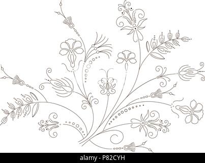 Vector flower design, floral ornament, plant pattern Stock Vector