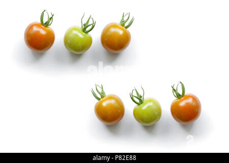 Multi colored cherry tomato isolated on white background Stock Photo