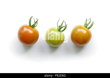 Multi colored cherry tomato isolated on white background Stock Photo