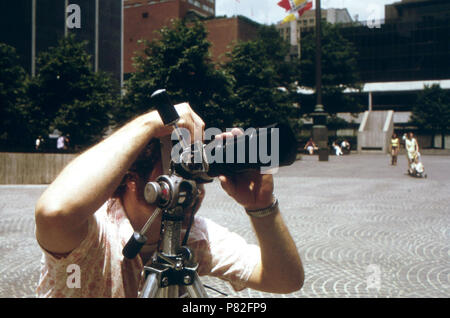 Fountain Square in Downtown Cincinnati -  06 1973 Stock Photo