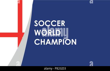 England soccer ball on field in soccer stadium to celebrate for football match result with spot light background. Design for banner, poster of nation championship template Stock Vector