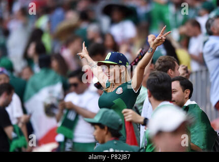 MOSCOW, RUSSIA - JUNE 17: Mexico fans during the 2018 FIFA World Cup Russia group F match between Germany and Mexico at Luzhniki Stadium on June 17, 2018 in Moscow, Russia. (Photo by Lukasz Laskowski/PressFocus/MB Media) Stock Photo