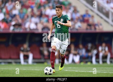 MOSCOW, RUSSIA - JUNE 17: Hector Moreno of Mexico in action during the 2018 FIFA World Cup Russia group F match between Germany and Mexico at Luzhniki Stadium on June 17, 2018 in Moscow, Russia. (Photo by Lukasz Laskowski/PressFocus/MB Media) Stock Photo